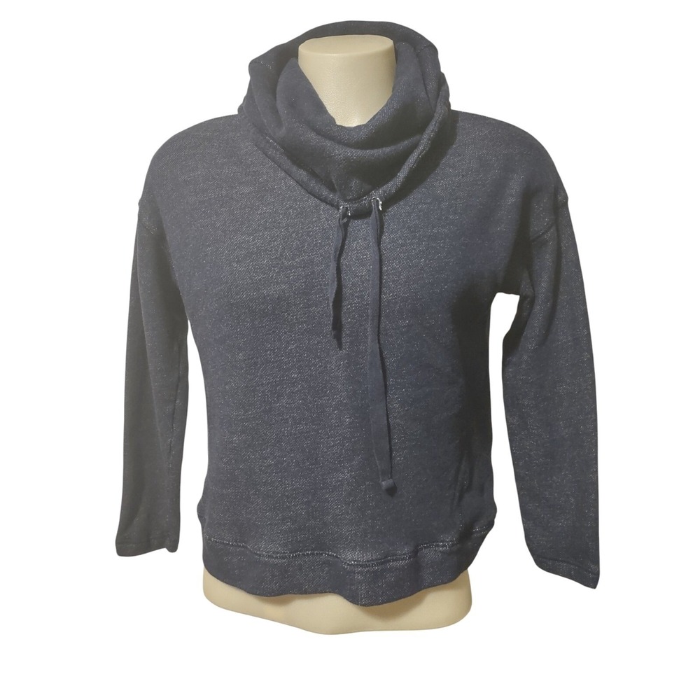 Lauren Ralph Lauren Sweatshirt L Cowl Neck Pullover Navy Blue Cabin Core Relaxed